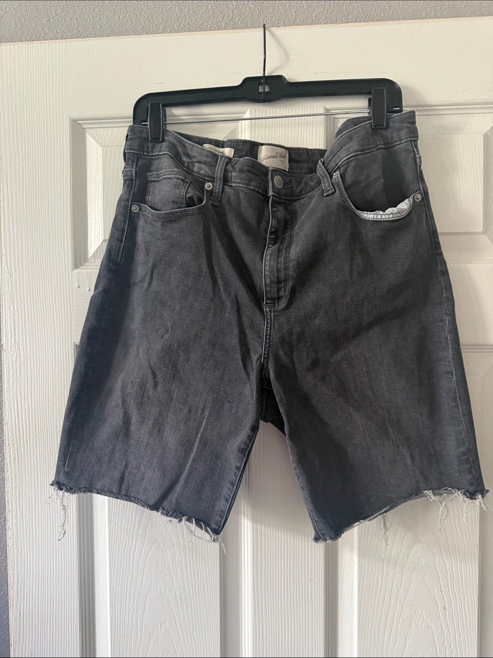 Distressed Black Cutoff Denim Shorts